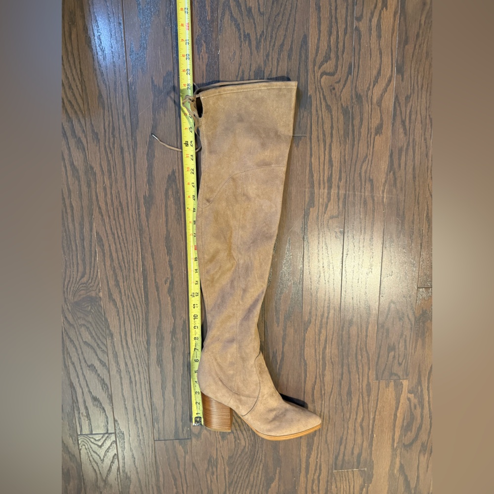 Marc Fisher Over The Knee OTK Faux Suede Tan Boots Size 10 - Picture 14 of 15